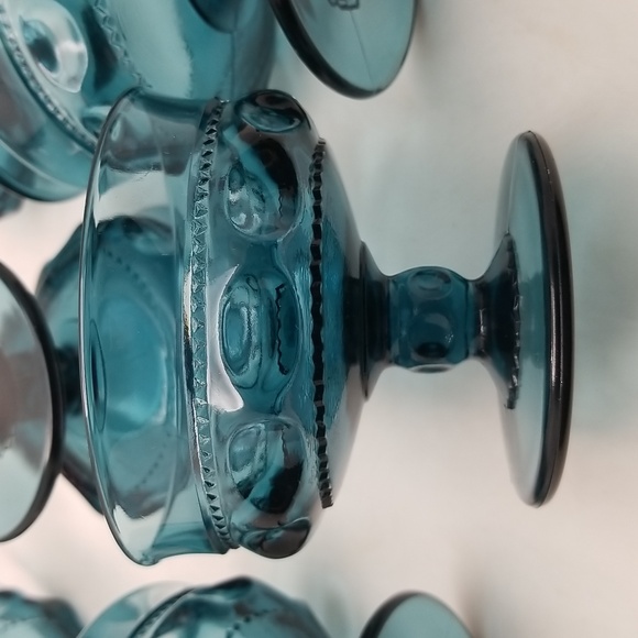 Indiana Colony Kings Crown Blue Sherbet Dishes - Picture 5 of 14